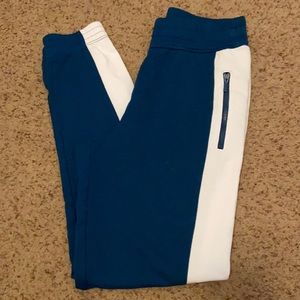 Fabletics Teal Blue Joggers White Stripe Size XS